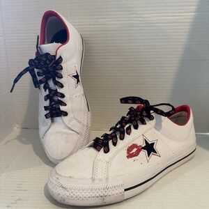 Converse One Star Pro Ox Low Top Lips White/Black-Red Mens‎ Size 9.5 A04606c